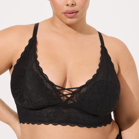 ❤️NWT VINTAGE TORRID BRA - LIGHTLY LINED - LACE - XO FRONT BRALETTE - PLUS SIZE - Picture 1 of 11